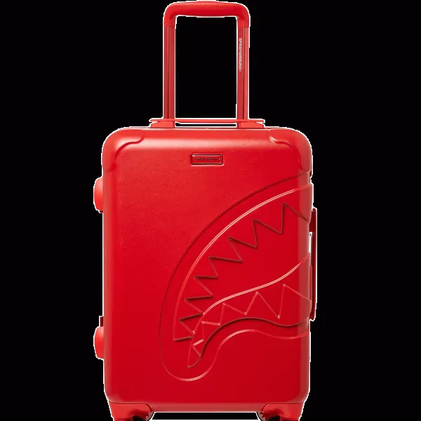 MOLDED SHARKITECTURE RED HARDSHELL CARRY-ON LUGGAGE