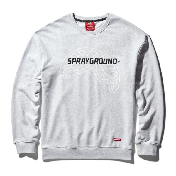 SPRAYGROUND PULLOVER CREW NECK SWEATSHIRT (LT GREY)