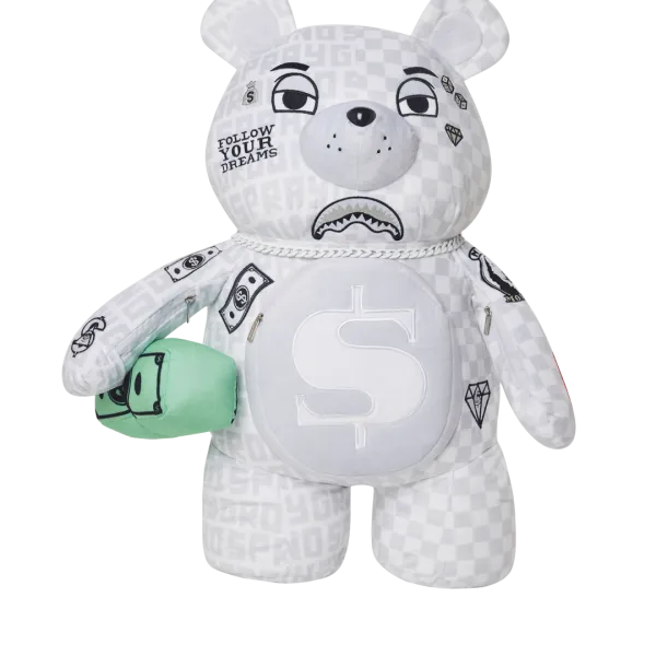 SPLIT THE CHECK (PEARL) MONEYBEAR TEDDYBEAR BACKPACK
